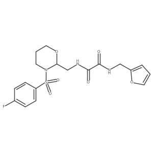N1-((3-((4-fluorophenyl)sulfonyl)-1,3-oxazinan-2-yl)methyl)-N2-(furan-2-ylmethyl)oxalamide结构式