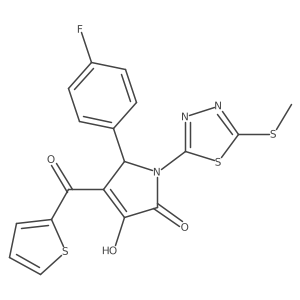 5-(4-fluorophenyl)-3-hydroxy-1-[5-(methylsulfanyl)-1,3,4-thiadiazol-2-yl]-4-(thiophen-2-ylcarbonyl)-1,5-dihydro-2H-pyrrol-2-one Structure