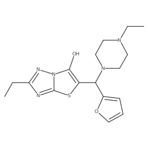 2-Ethyl-5-((4-ethylpiperazin-1-yl)(furan-2-yl)methyl)thiazolo[3,2-b][1,2,4]triazol-6-ol Structure