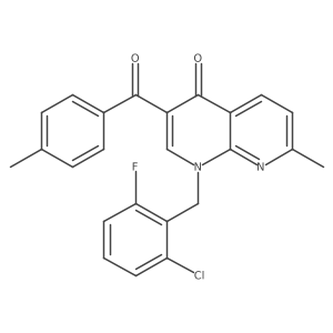 1-(2-chloro-6-fluorobenzyl)-7-methyl-3-(4-methylbenzoyl)-1,8-naphthyridin-4(1H)-one Structure