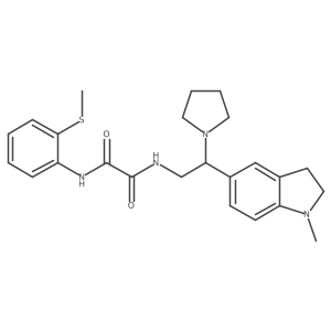 N1-(2-(1-methylindolin-5-yl)-2-(pyrrolidin-1-yl)ethyl)-N2-(2-(methylthio)phenyl)oxalamide结构式
