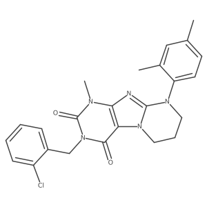 3-(2-chlorobenzyl)-9-(2,4-dimethylphenyl)-1-methyl-6,7,8,9-tetrahydropyrimido[2,1-f]purine-2,4(1H,3H)-dione Structure