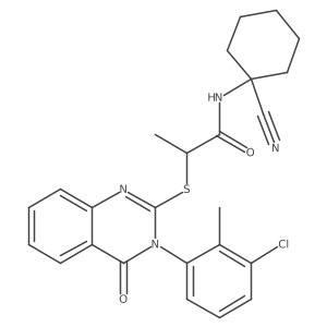 2-[3-(3-chloro-2-methylphenyl)-4-oxoquinazolin-2-yl]sulfanyl-N-(1-cyanocyclohexyl)propanamide结构式