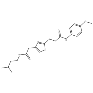 N-isopentyl-2-(2-((2-((4-methoxyphenyl)amino)-2-oxoethyl)thio)thiazol-4-yl)acetamide Structure