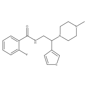 2-fluoro-N-(2-(4-methylpiperazin-1-yl)-2-(thiophen-3-yl)ethyl)benzamide结构式