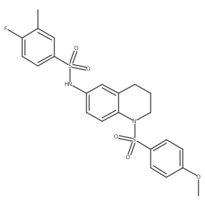 4-fluoro-N-[1-(4-methoxybenzenesulfonyl)-1,2,3,4-tetrahydroquinolin-6-yl]-3-methylbenzene-1-sulfonamide Structure