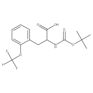 (2R)-2-[(Tert-butoxy)carbonylamino]-3-[2-(trifluoromethoxy)phenyl]propanoic acid结构式