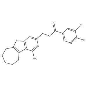 {3-Amino-8-thia-4,6-diazatricyclo[7.5.0.0,2,7]tetradeca-1(9),2,4,6-tetraen-5-yl}methyl 5,6-dichloropyridine-3-carboxylate Structure