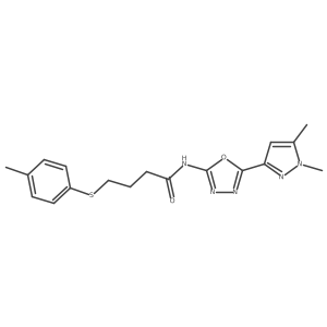 N-[5-(1,5-dimethyl-1H-pyrazol-3-yl)-1,3,4-oxadiazol-2-yl]-4-[(4-methylphenyl)sulfanyl]butanamide Structure