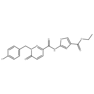 Ethyl 2-{1-[(4-fluorophenyl)methyl]-6-oxo-1,6-dihydropyridazine-3-amido}-1,3-thiazole-4-carboxylate Structure