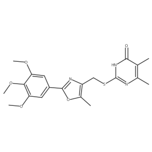 5,6-Dimethyl-2-(((5-methyl-2-(3,4,5-trimethoxyphenyl)oxazol-4-yl)methyl)thio)pyrimidin-4-ol Structure