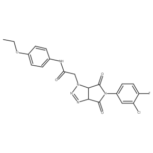 2-[5-(3-chloro-4-fluorophenyl)-4,6-dioxo-4,5,6,6a-tetrahydropyrrolo[3,4-d][1,2,3]triazol-1(3aH)-yl]-N-(4-ethoxyphenyl)acetamide结构式