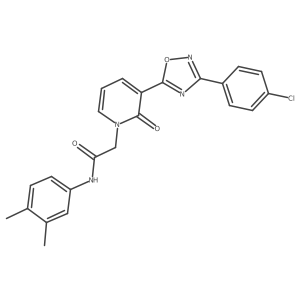 Cc1ccc(NC(=O)Cn2cccc(-c3nc(-c4ccc(Cl)cc4)no3)c2=O)cc1C结构式