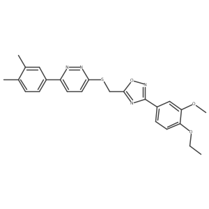 3-(3,4-Dimethylphenyl)-6-({[3-(4-ethoxy-3-methoxyphenyl)-1,2,4-oxadiazol-5-yl]methyl}sulfanyl)pyridazine结构式