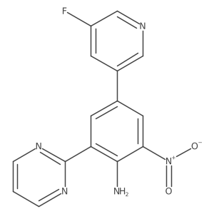 4-(5-Fluoropyridin-3-yl)-2-nitro-6-(pyrimidin-2-yl)benzenamine Structure
