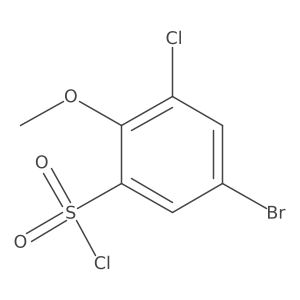 5-Bromo-3-chloro-2-methoxybenzenesulfonyl chloride结构式