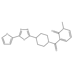 3-(4-(5-(furan-2-yl)-1,3,4-oxadiazol-2-yl)piperidine-1-carbonyl)-1-methylpyridin-2(1H)-one Structure