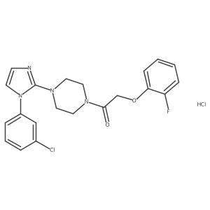1-(4-(1-(3-chlorophenyl)-1H-imidazol-2-yl)piperazin-1-yl)-2-(2-fluorophenoxy)ethanone hydrochloride Structure