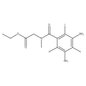 N-(3,5-Diamino-2,4,6-triiodobenzoyl)-N-methylglycine ethyl ester Structure