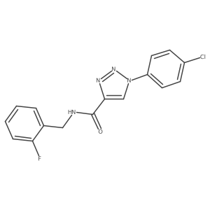 O=C(NCc1ccccc1F)c1cn(-c2ccc(Cl)cc2)nn1结构式