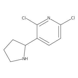 (R)-2,6-Dichloro-3-(pyrrolidin-2-yl)pyridine结构式
