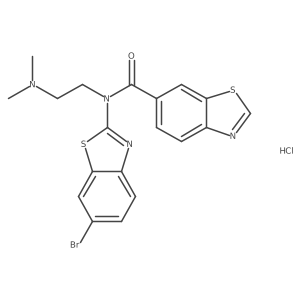 N-(6-bromobenzo[d]thiazol-2-yl)-N-(2-(dimethylamino)ethyl)benzo[d]thiazole-6-carboxamide hydrochloride结构式