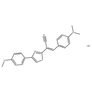(E)-3-(4-(dimethylamino)phenyl)-2-(4-(4-methoxyphenyl)thiazol-2-yl)acrylonitrile hydrobromide Structure