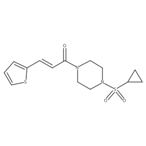 (E)-1-(4-(cyclopropylsulfonyl)piperazin-1-yl)-3-(thiophen-2-yl)prop-2-en-1-one Structure