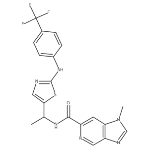 1-methyl-N-[(1R)-1-[2-[[4-(trifluoromethyl)phenyl]amino]-5-thiazolyl]ethyl]-1H-Imidazo[4,5-c]pyridine-6-carboxamide结构式