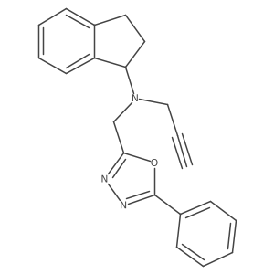 N-[(5-phenyl-1,3,4-oxadiazol-2-yl)methyl]-N-prop-2-ynyl-2,3-dihydro-1H-inden-1-amine结构式