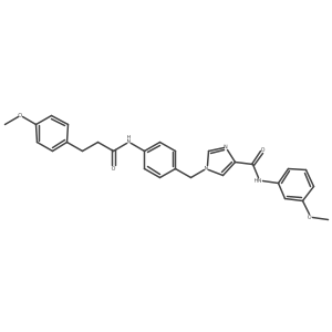 N-(3-methoxyphenyl)-1-(4-(3-(4-methoxyphenyl)propanamido)benzyl)-1H-imidazole-4-carboxamide结构式