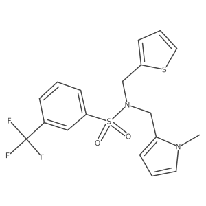 N-((1-methyl-1H-pyrrol-2-yl)methyl)-N-(thiophen-2-ylmethyl)-3-(trifluoromethyl)benzenesulfonamide结构式