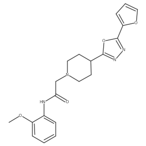 2-(4-(5-(furan-2-yl)-1,3,4-oxadiazol-2-yl)piperidin-1-yl)-N-(2-methoxyphenyl)acetamide结构式