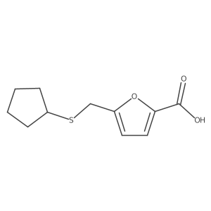 5-((Cyclopentylthio)methyl)furan-2-carboxylic acid结构式