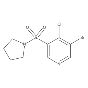3-Bromo-4-chloro-5-(pyrrolidin-1-ylsulfonyl)pyridine结构式