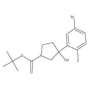 Tert-butyl 3-(5-bromo-2-fluorophenyl)-3-hydroxypyrrolidine-1-carboxylate结构式