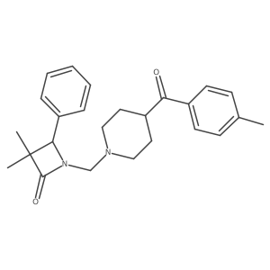 3,3-dimethyl-1-[[4-(4-methylbenzoyl)-1-piperidyl]methyl]-4-phenyl-azetidin-2-one结构式