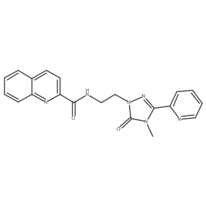 N-(2-(4-methyl-5-oxo-3-(pyridin-2-yl)-4,5-dihydro-1H-1,2,4-triazol-1-yl)ethyl)quinoline-2-carboxamide结构式