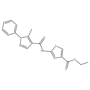 ethyl 2-{[(5-methyl-1-phenyl-1H-pyrazol-4-yl)carbonyl]amino}-1,3-thiazole-4-carboxylate Structure