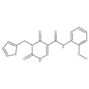 N-(2-(methylthio)phenyl)-2,4-dioxo-3-(thiophen-2-ylmethyl)-1,2,3,4-tetrahydropyrimidine-5-carboxamide Structure