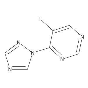5-Iodo-4-(1,2,4-triazol-1-yl)pyrimidine结构式
