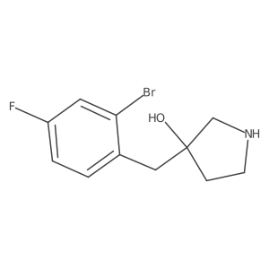 3-[(2-Bromo-4-fluorophenyl)methyl]pyrrolidin-3-ol结构式