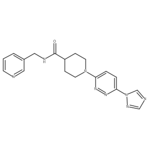 1-(6-(1H-1,2,4-triazol-1-yl)pyridazin-3-yl)-N-(pyridin-3-ylmethyl)piperidine-4-carboxamide结构式