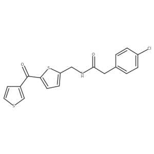 2-(4-chlorophenyl)-N-((5-(thiophene-3-carbonyl)thiophen-2-yl)methyl)acetamide Structure