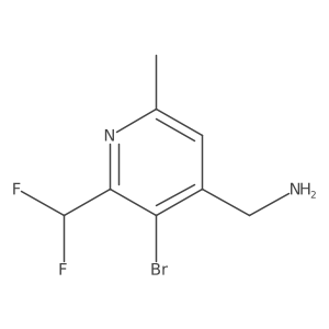 (3-Bromo-2-(difluoromethyl)-6-methylpyridin-4-yl)methanamine结构式