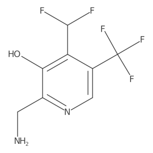 2-(Aminomethyl)-4-(difluoromethyl)-3-hydroxy-5-(trifluoromethyl)pyridine结构式