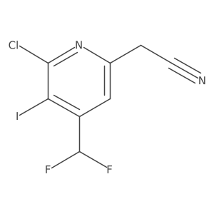 2-(6-Chloro-4-(difluoromethyl)-5-iodopyridin-2-yl)acetonitrile Structure