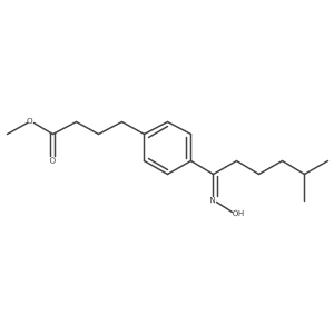 Benzenebutanoicacid,4-[1-(hydroxyimino)-5-methylhexyl]-,methylester结构式