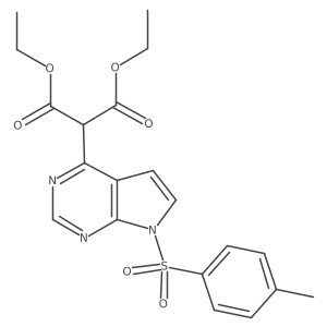1,3-Diethyl 2-[7-[(4-methylphenyl)sulfonyl]-7H-pyrrolo[2,3-d]pyrimidin-4-yl]propanedioate结构式
