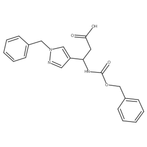 (3S)-3-(1-benzyl-1H-pyrazol-4-yl)-3-{[(benzyloxy)carbonyl]amino}propanoic acid Structure